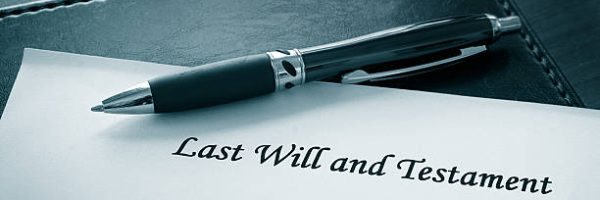 Last Will and testament document with pen