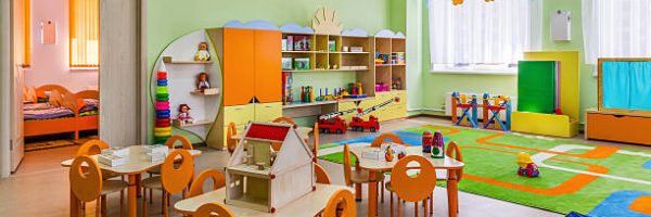 The interior of the new game room in the kindergarten.